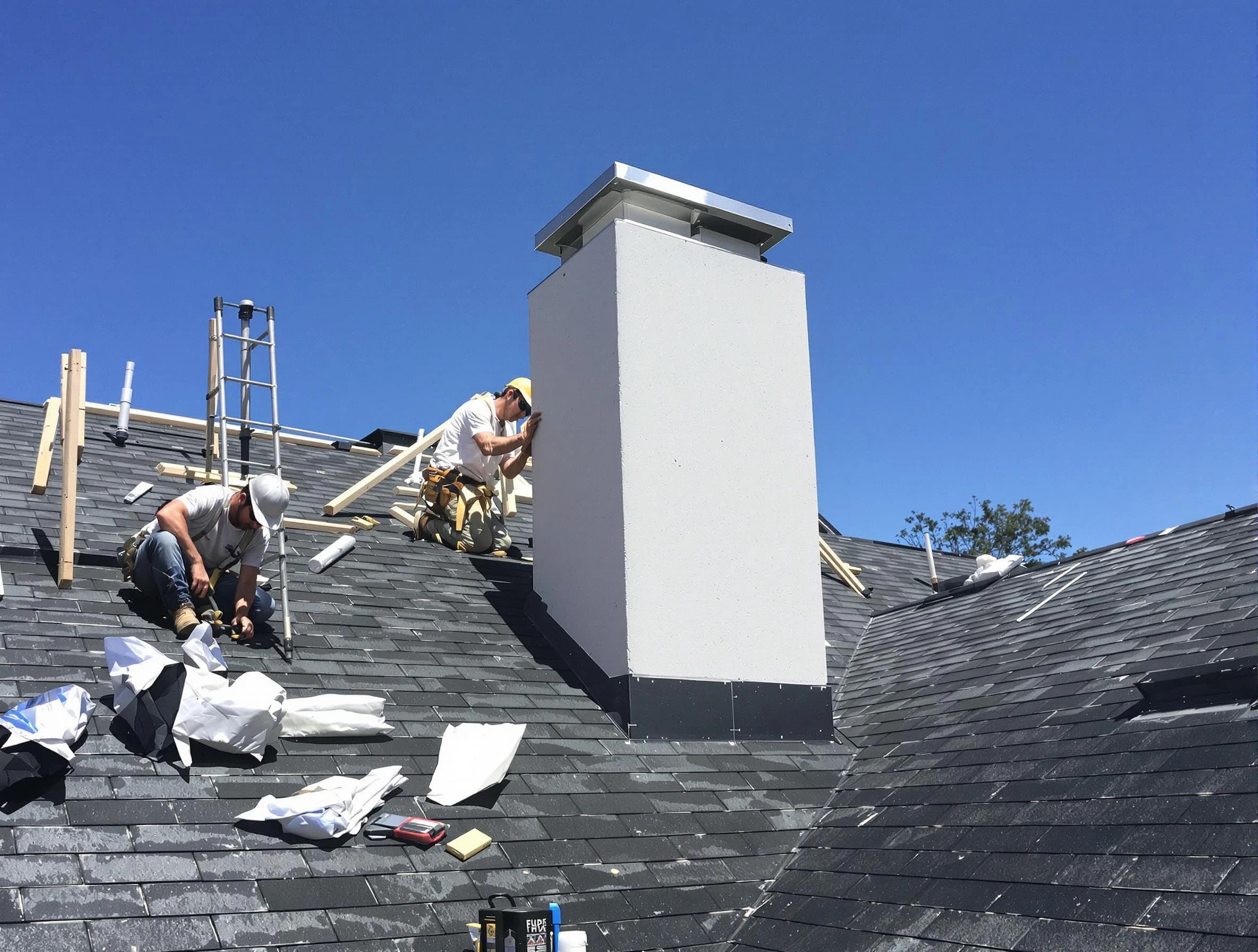 Mapleton Chimney Sweep crew installing a new chimney in Mapleton, UT