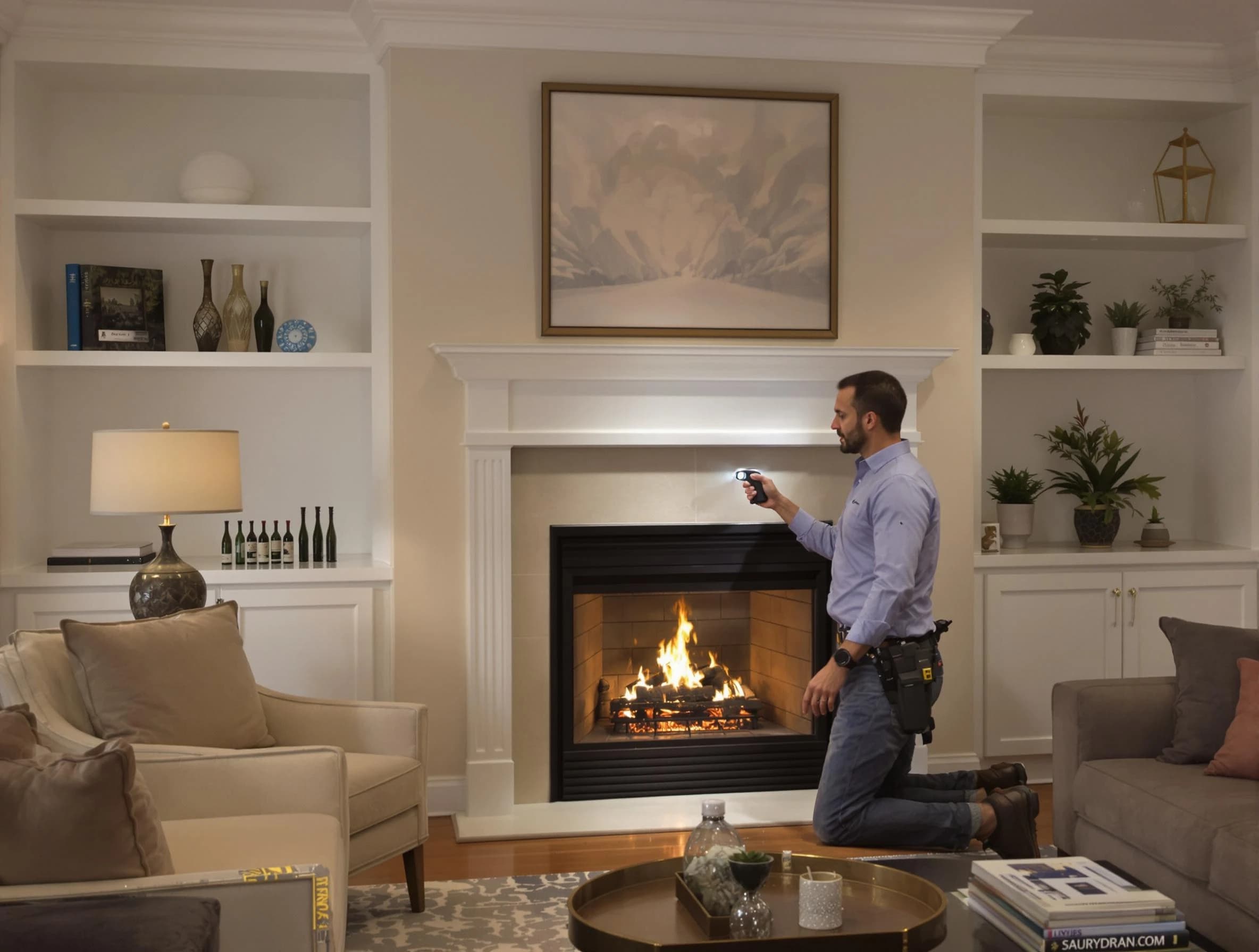 Mapleton Chimney Sweep conducting a fireplace safety inspection in Mapleton, UT