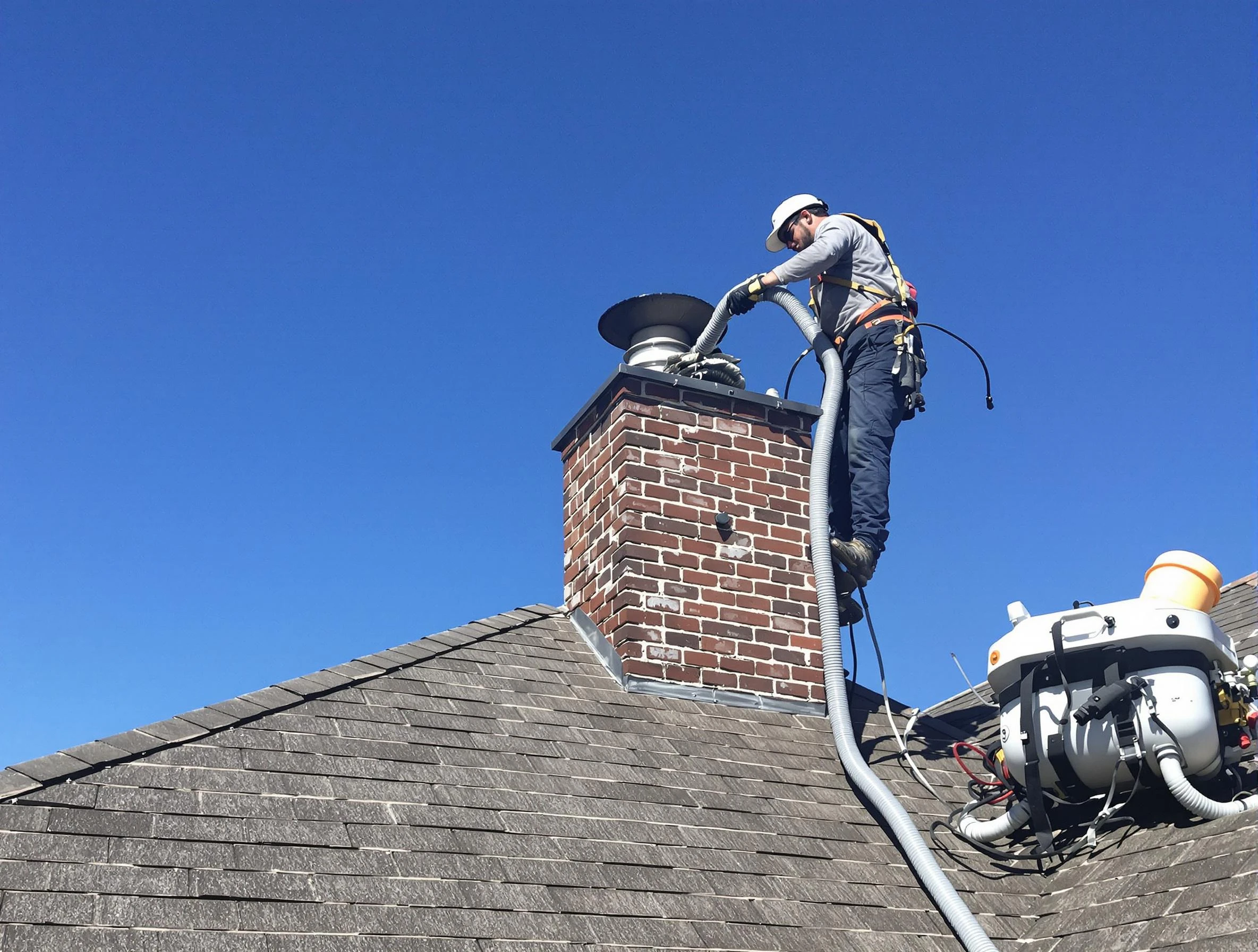 Dedicated Mapleton Chimney Sweep team member cleaning a chimney in Mapleton, UT
