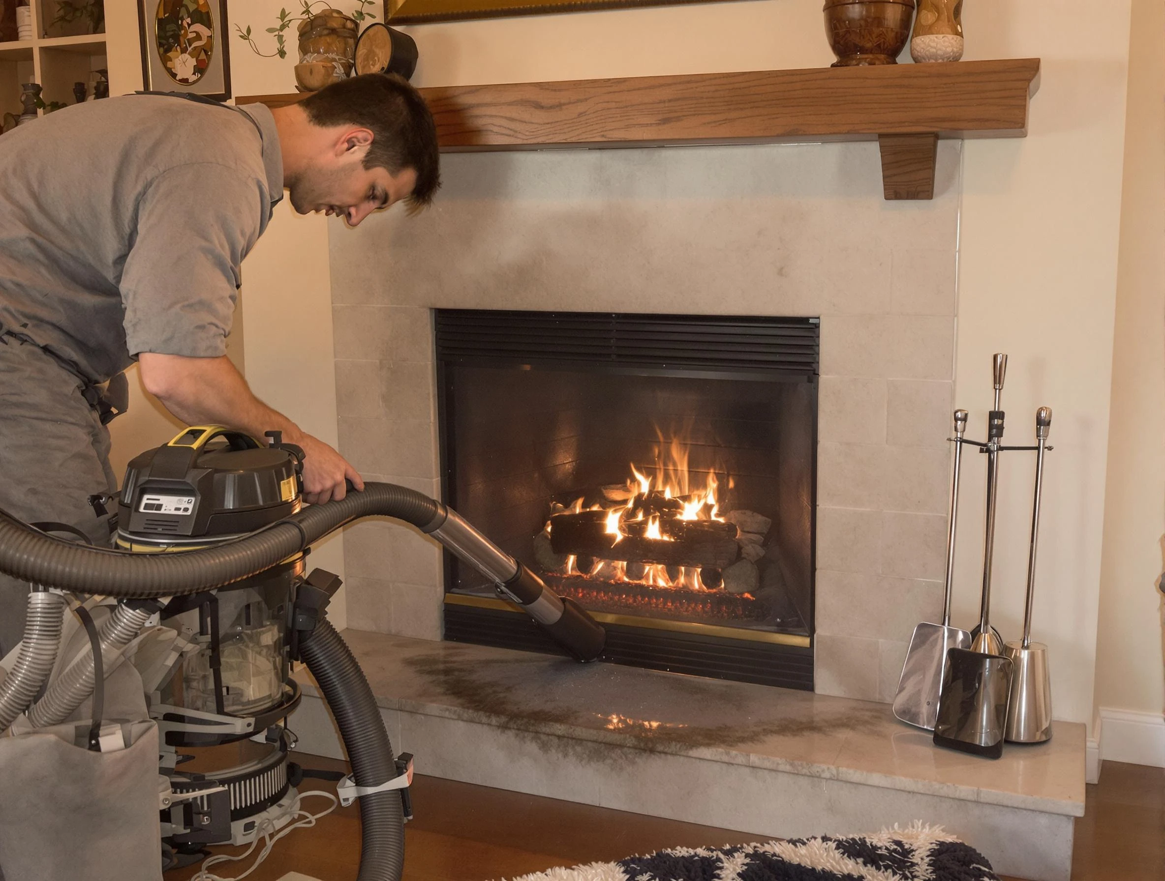 Routine fireplace upkeep by Mapleton Chimney Sweep in Mapleton, UT